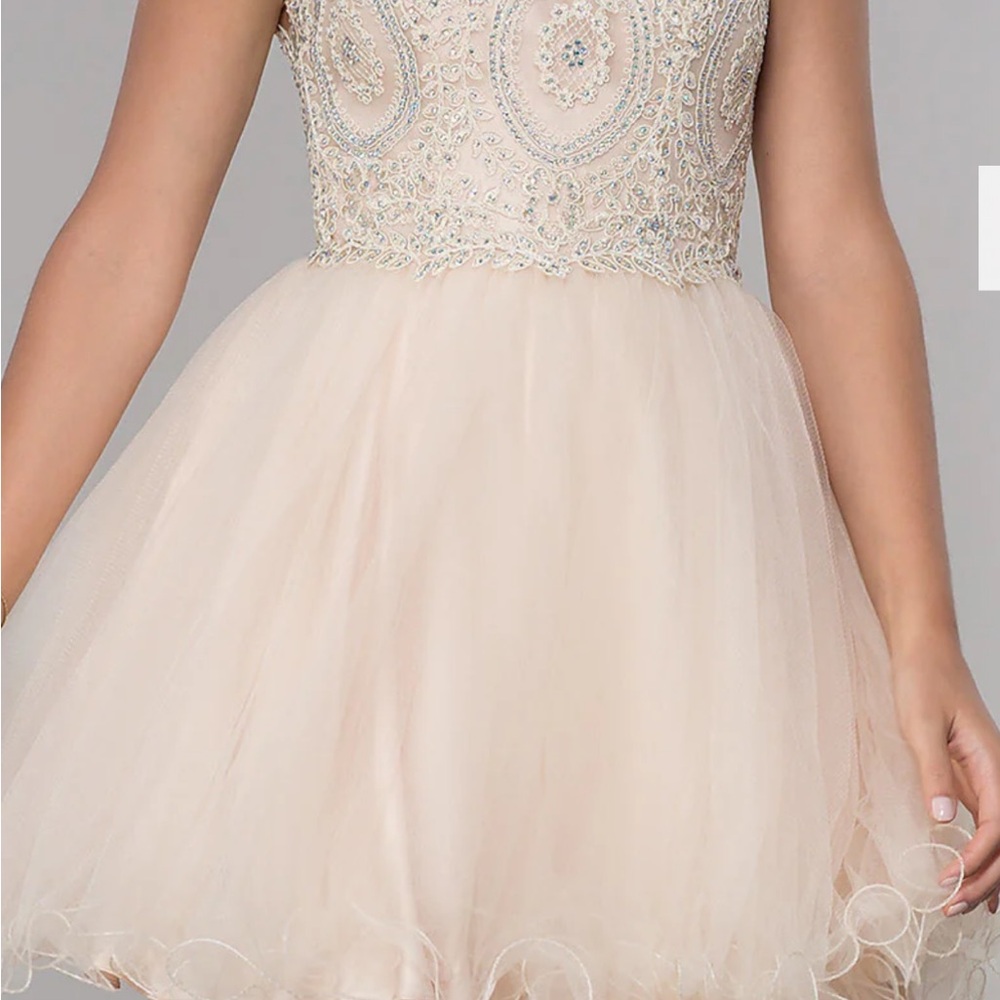 Dancing Queen Beaded Lace Short Babydoll Party Dress